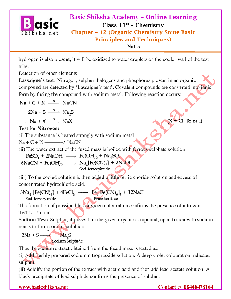 CBSE Class 11 Chemistry Chapter 12 NCERT Notes