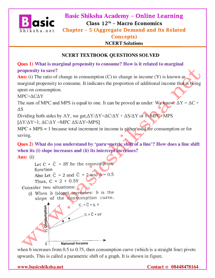 CBSE Class 12 Macro Eco Chapter 5 NCERT Solutions