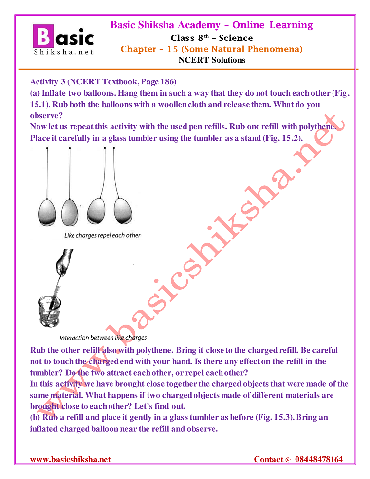 CBSE Class 8 Chapter 15 Science NCERT Questions Answers
