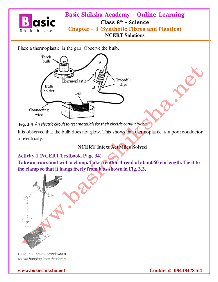 CBSE Class 8 Chapter 3 Science NCERT Questions Answers
