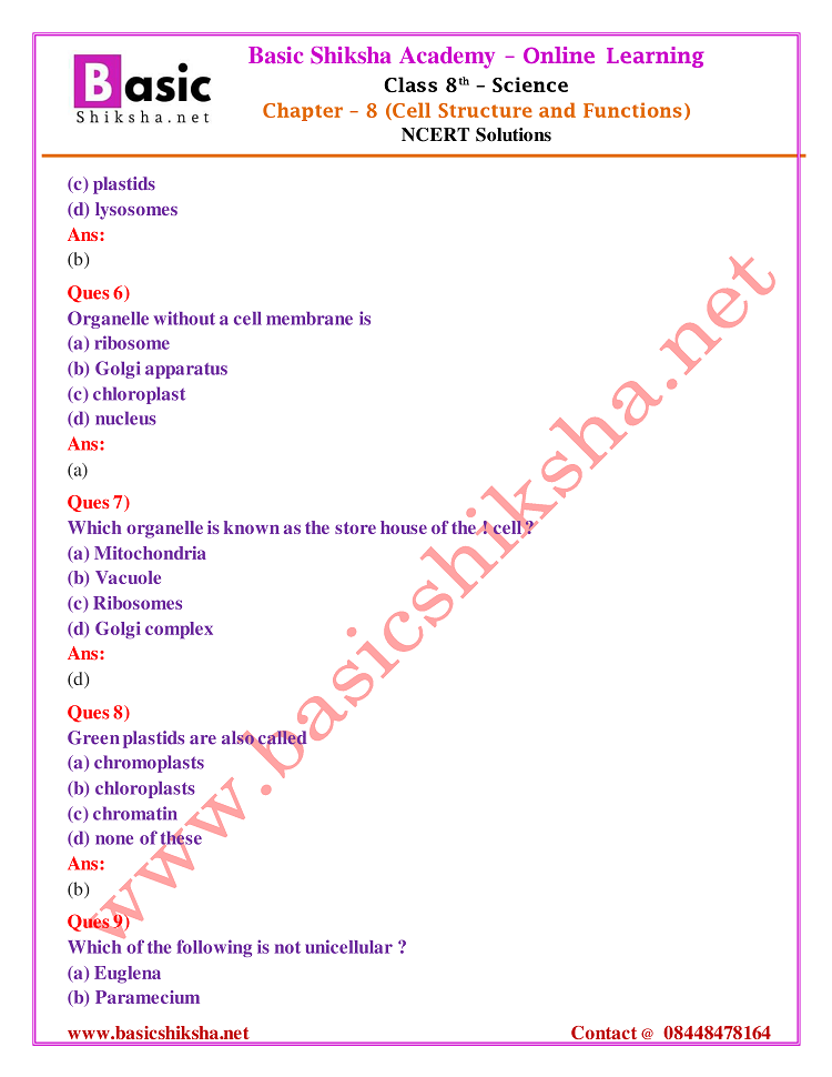 CBSE Class - 8 Chapter 8 NCERT Solutions