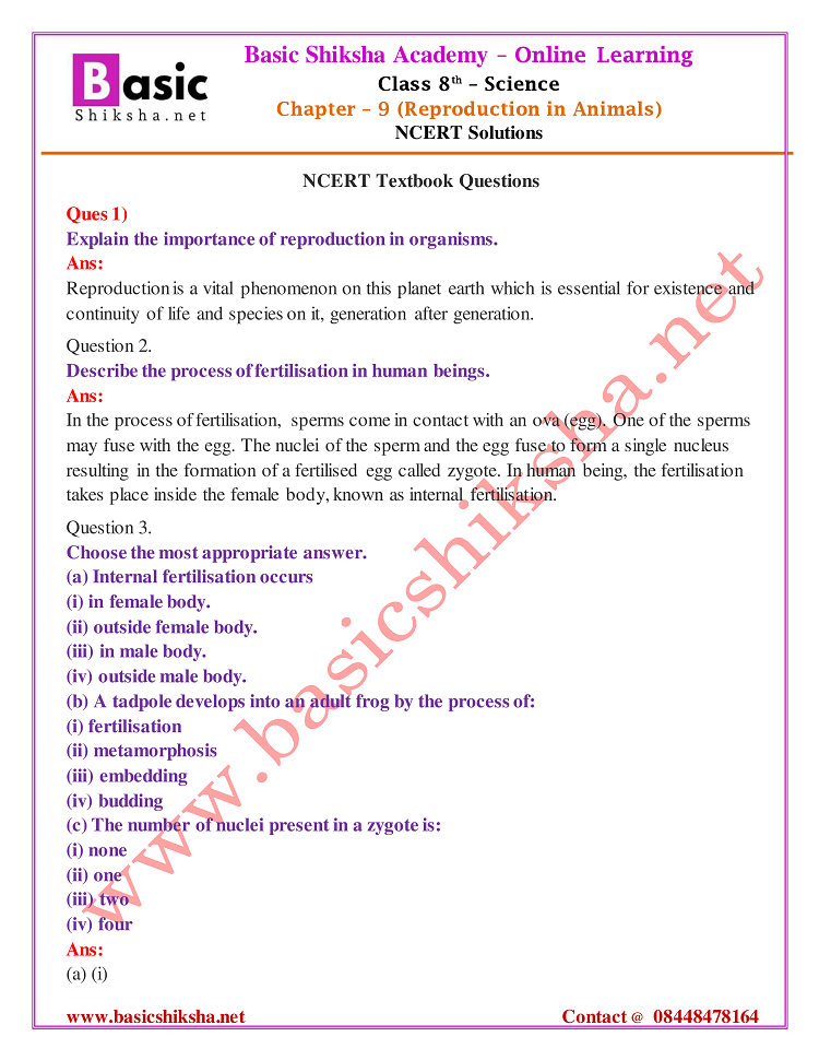 CBSE Class 8 Chapter 9 Science NCERT Questions Answers