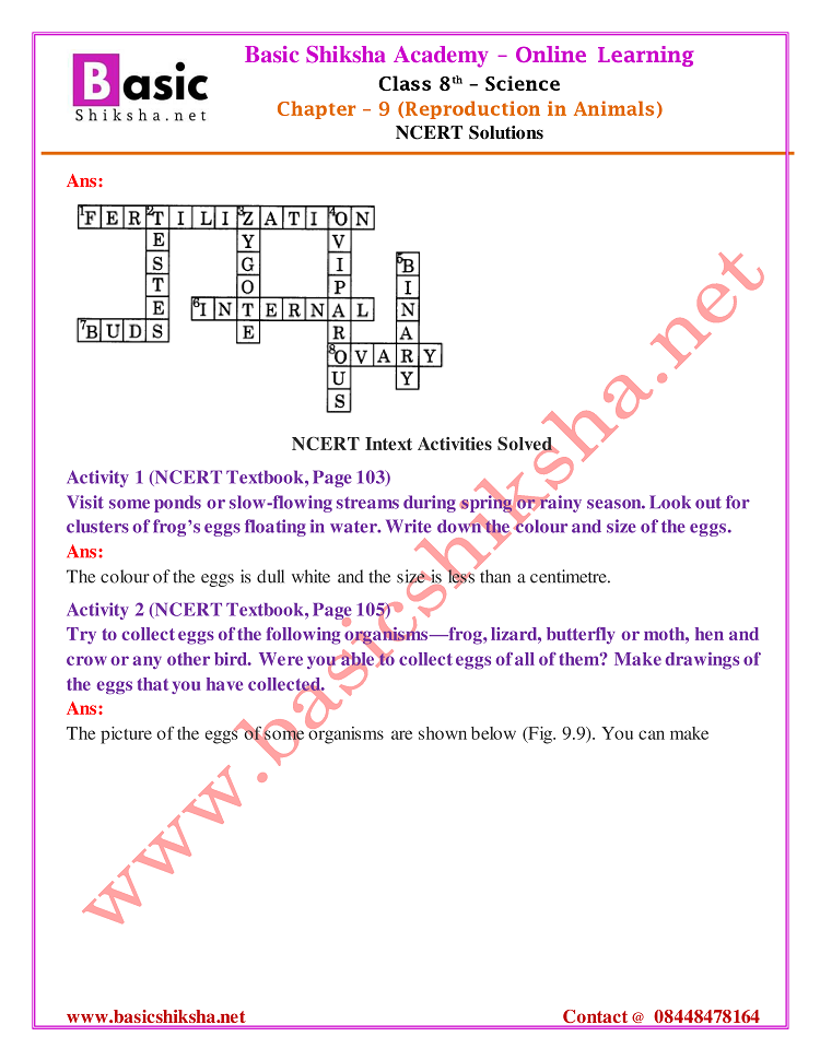 CBSE Class 8 Chapter 9 Science NCERT Questions Answers
