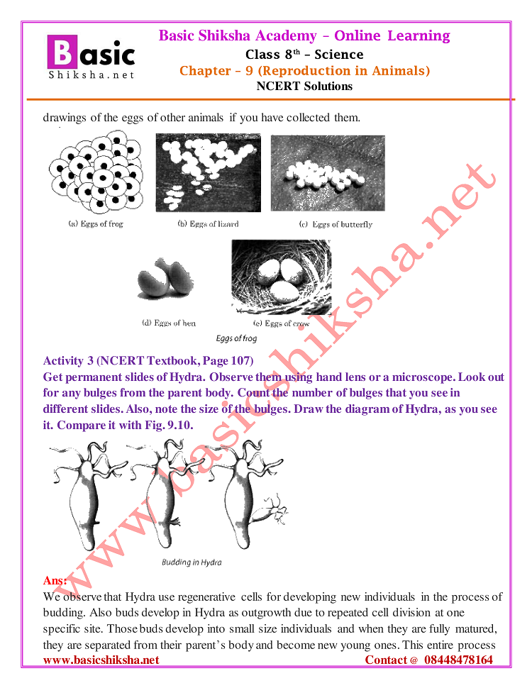 CBSE Class 8 Chapter 9 Science NCERT Questions Answers