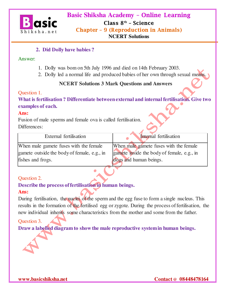 CBSE Class 8 Chapter 9 Science NCERT Questions Answers