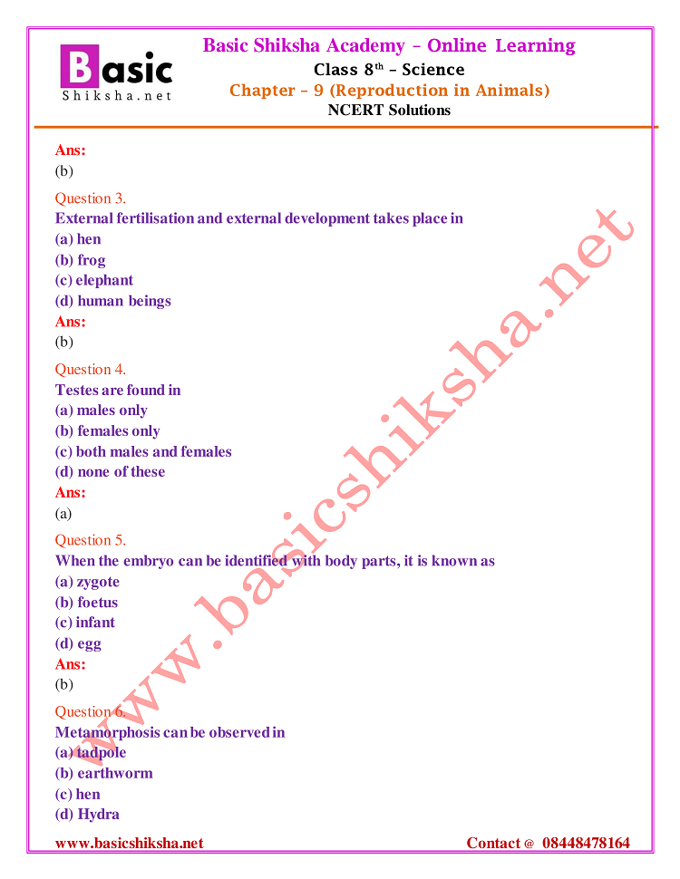 CBSE Class 8 Chapter 9 Science NCERT Questions Answers