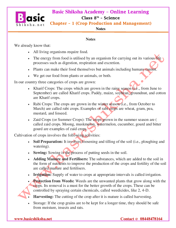 CBSE Class 8 Chapter 1 NCERT Notes